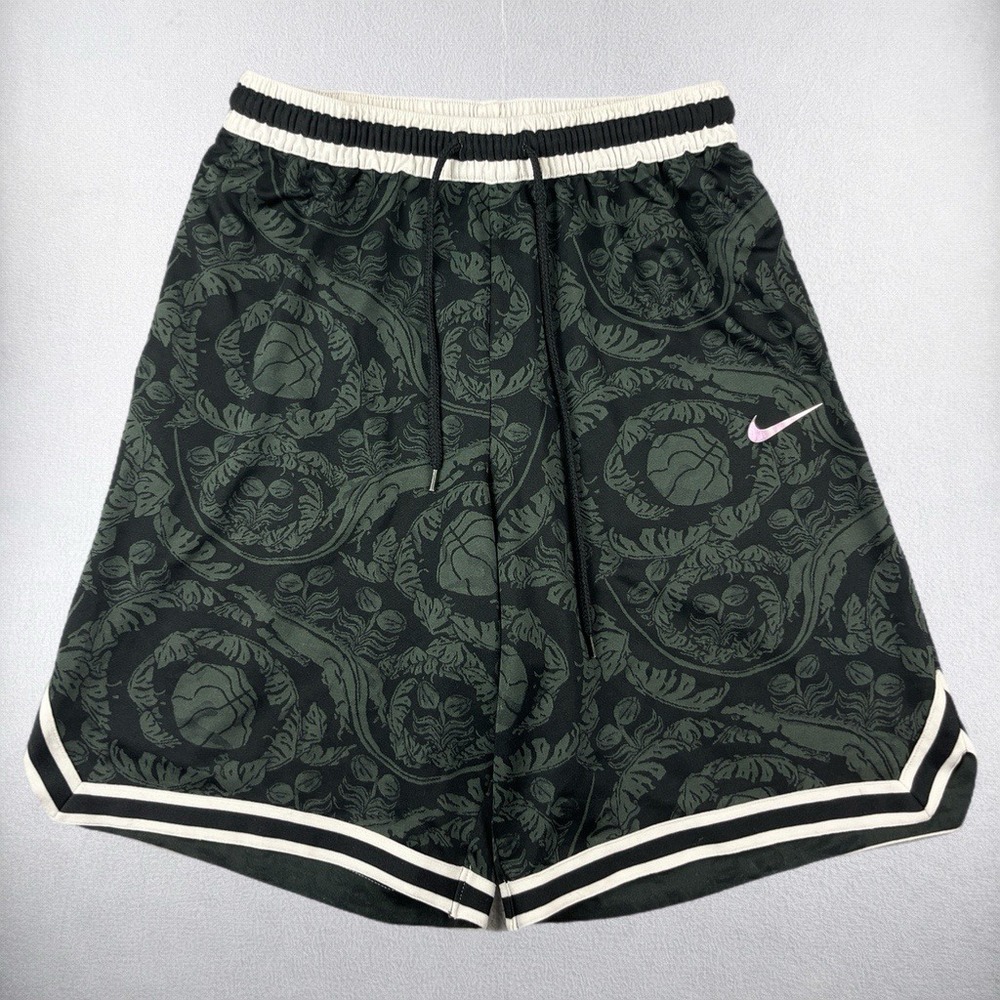 Nike Dri-Fit DNA Printed Basketball Shorts Mens Large Black White Baroque Floral